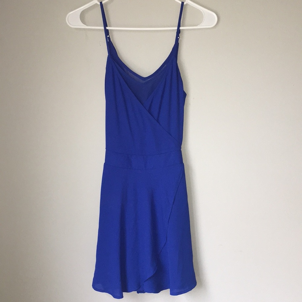 Express blue romper with tie